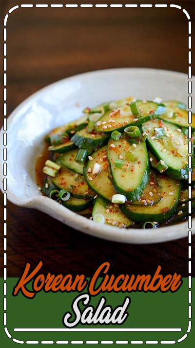 Korean cucumber salad or Oi Muchim in less than 5 minutes. Easy, simple last minute side dish to any Korean meal. No oil so it's extra refreshing. 