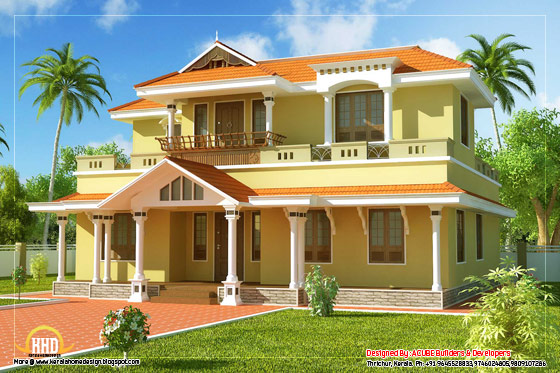 Kerala model home design - 2550 Sq. Ft. (236 Sq. M.) (283 Square Yards) - March 2012
