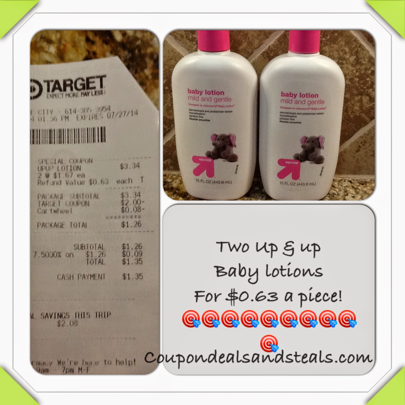 Frugal Wife Happy Life Up & Up baby lotion 0.67 each at Target!