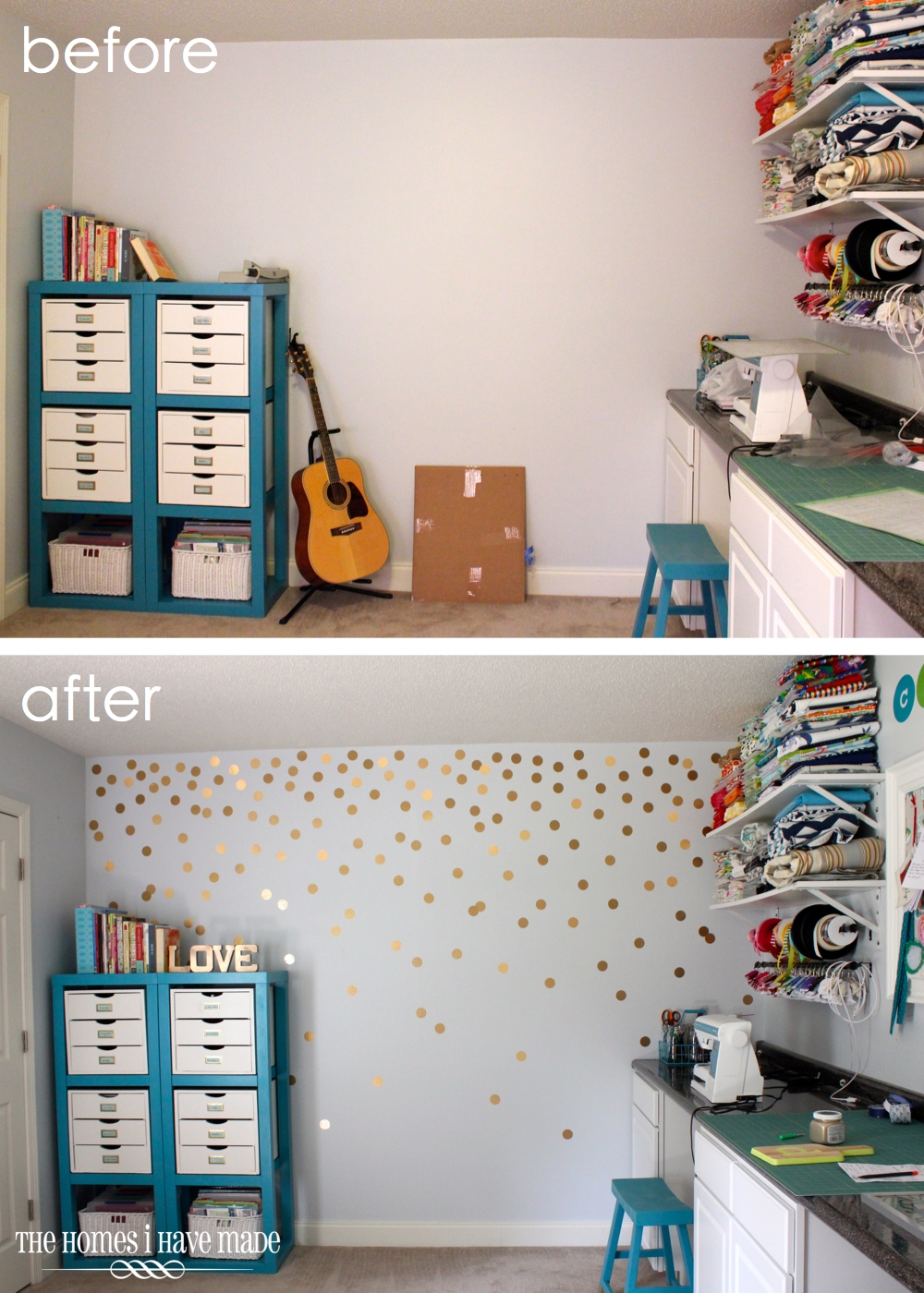 DIY Gold PolkaDot Wall The Homes I Have Made