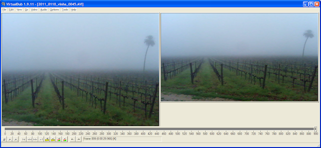 VirtualDub - Interface com video 16x9 (à direita)
