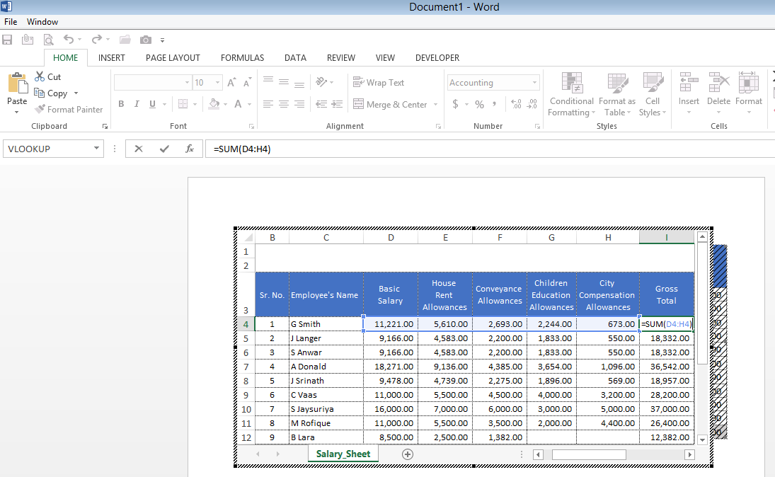 How to use Excel in Microsoft Word or others Office application?