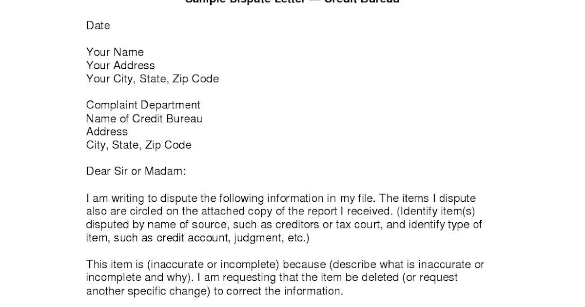 Credit Dispute Letter Template ~ Thankyou Letter
