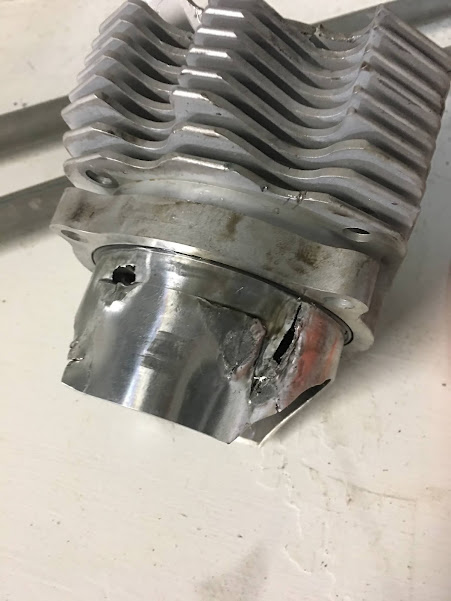 Failed Rotax Cylinder with upgrade