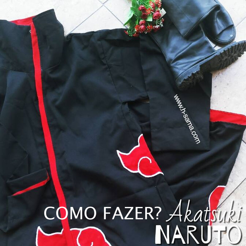 Como fazer Manto Akatsuki - Capa de Naruto 🍥