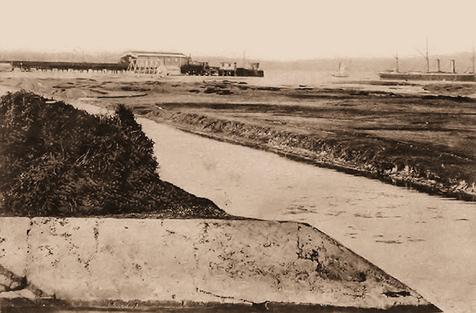 Stokes Bay Pier and moat