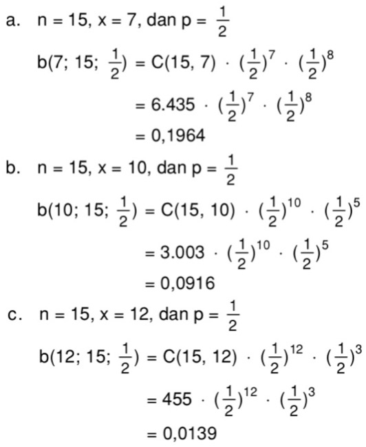 Dalam Suatu Tes Peserta Diminta Mengerjakan 15 Soal Pilihan Benar Salah Tentukan Peluang Mas Dayat