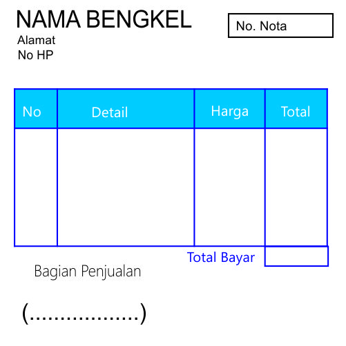 Kumpulan Contoh Desain Nota Bengkel Mobil Terbaru Tips