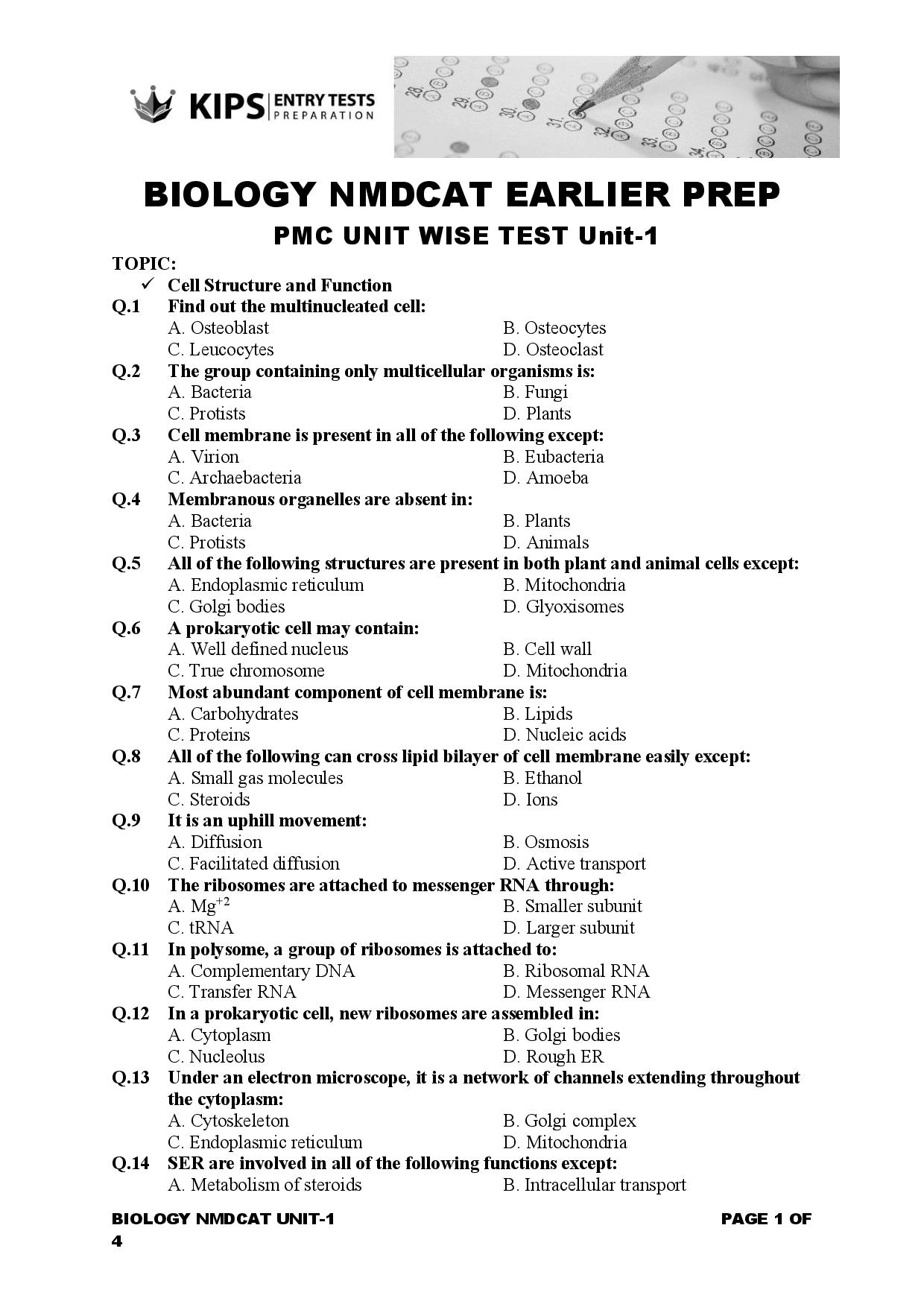 KIPS Repeaters Test Session 2021 (Biology Tests)