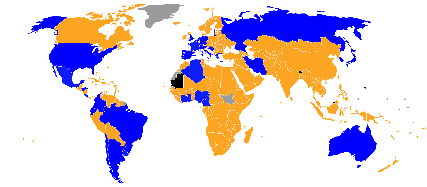 Map of which countries qualified for the 2014 FIFA World Cup in Brazil, as well as which countries were eliminated in the qualifying rounds and which didn't enter at all.