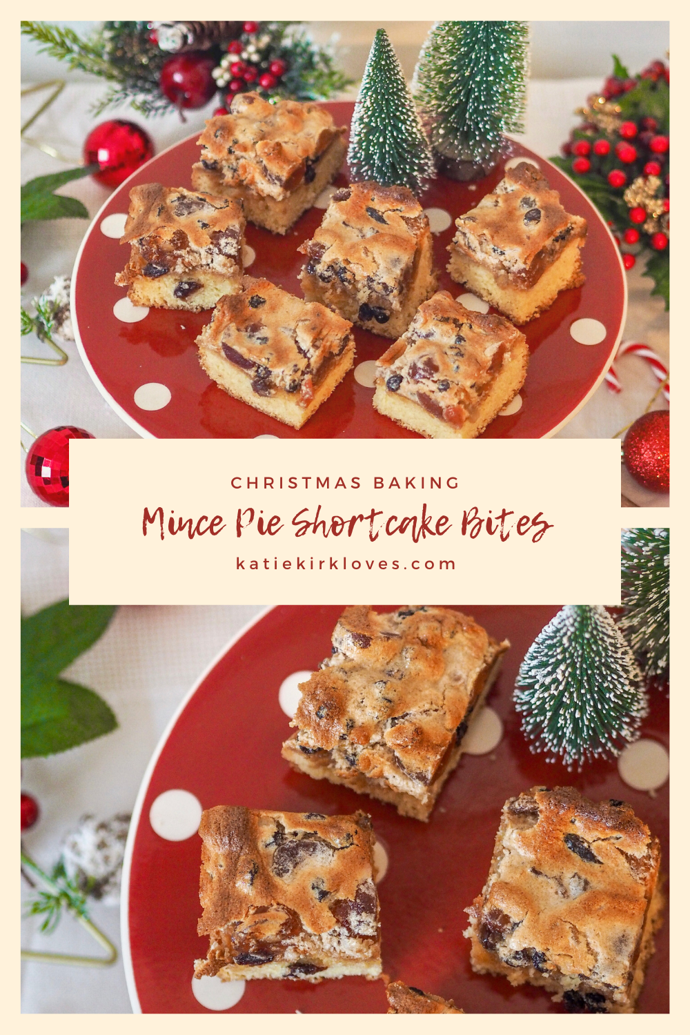 Mince Pie Shortcake Bites, Food Blogger, Katie Kirk Loves, UK Blogger, Christmas Recipe, Christmas Baking, Homemade Christmas Gifts, Home Baking, UK Baking Blog, UK Recipe