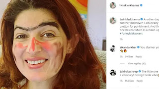 twinkle-khanna-daughter-did-her-mothers-make-up-actress-looks-like-frida-kahlo