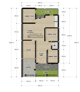 Desain Rumah 8x15 3 Kamar 1 lantai - DESAIN RUMAH MINIMALIS