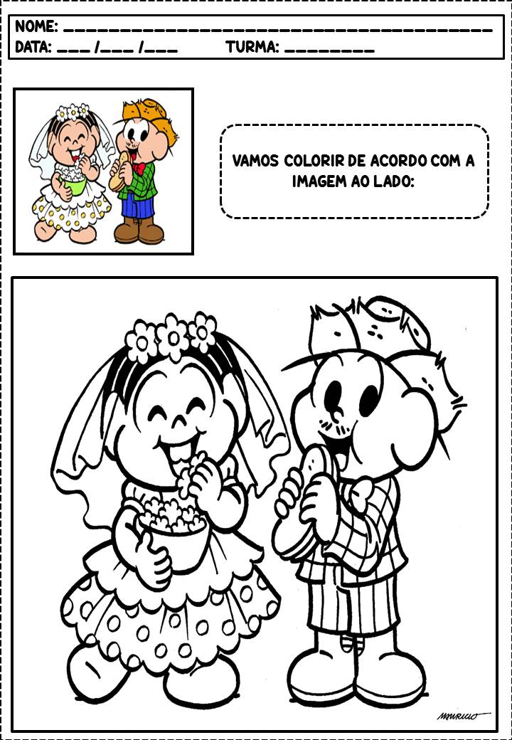 Desenhos para Colorir Festa Junina Turma da Mônica pdf