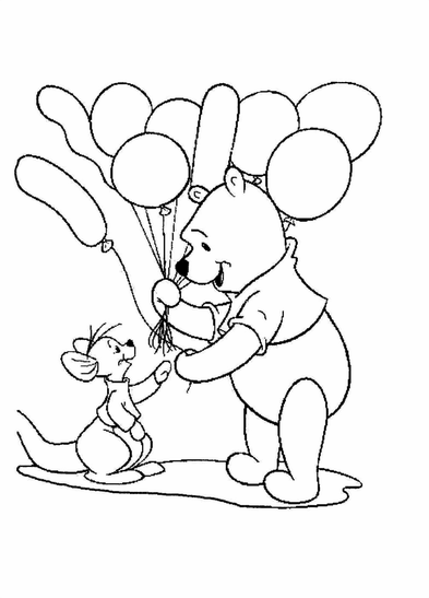 Sketsa Mewarnai Gambar Winnie Pooh Dunia Putra Putri Kartun