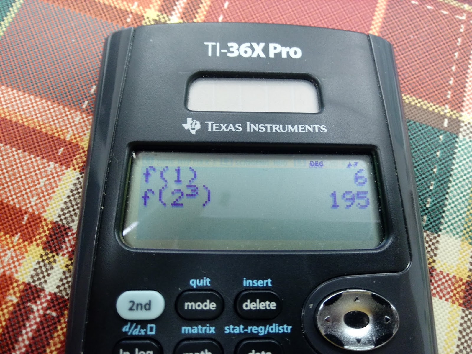 Eddie's Math and Calculator Blog TI36X Pro Using f(x) in Calculus