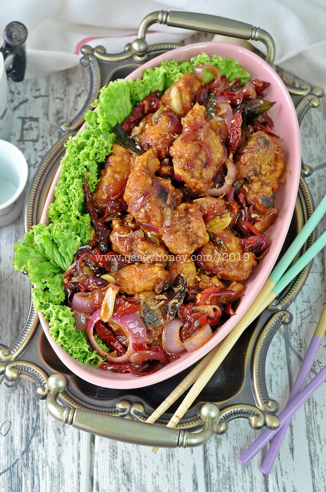 AYAM MASAK CILI KERING ALA2 CINA MUSLIM SEDAP DAN MUDAH  QASEY HONEY