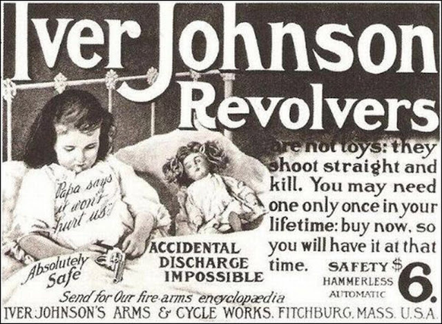 Anuncio de un revólver seguro para niños en 1904