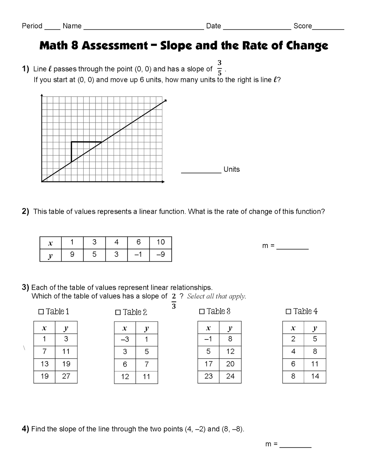 Rockstar Math Teacher ★: My Google Forms Formative Assessment on Slope