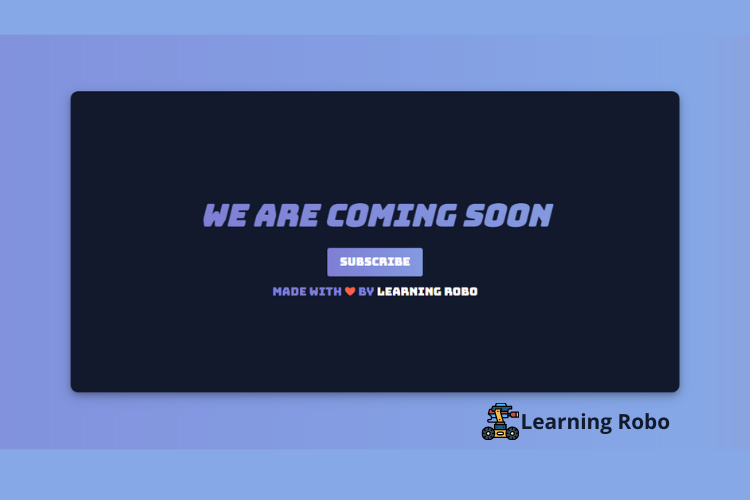Animated Coming Soon Page using HTML & CSS with modern UI