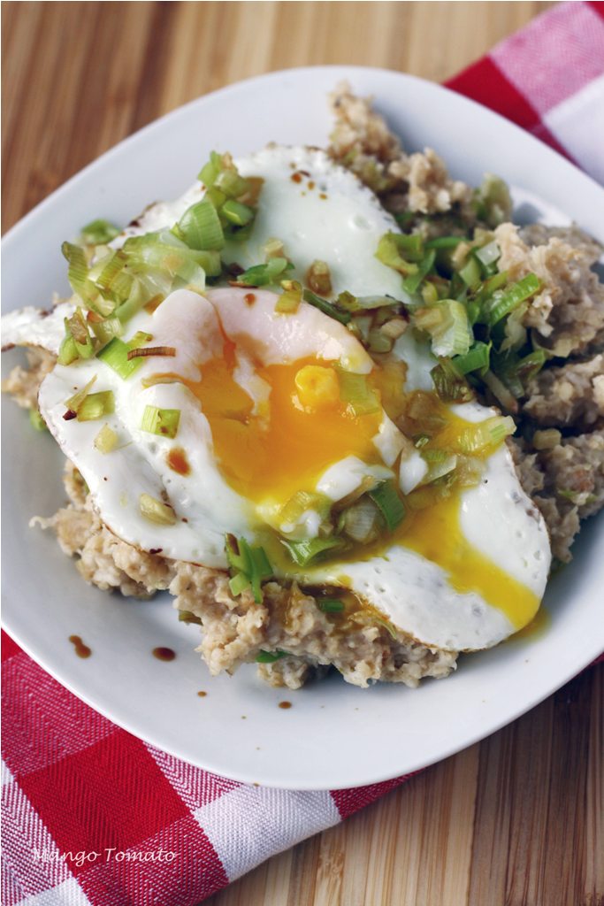 Mango & Tomato Savory Oatmeal for Breakfast