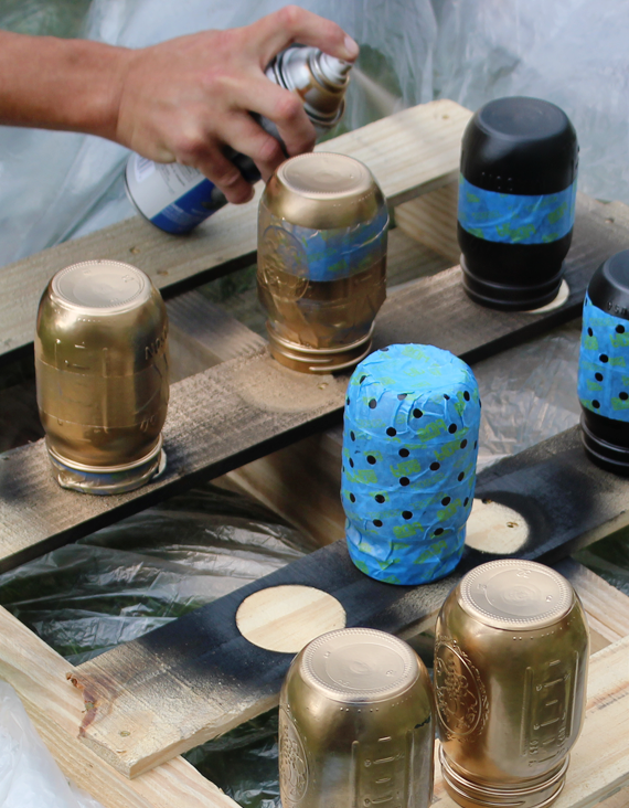 DIY Painted Patterned Mason Jar Tutorial // Bubby and Bean