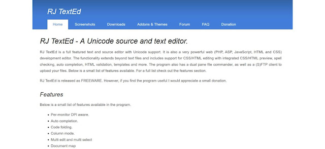 RJ TextEd 10 PHP Kode Editor Dan IDE Gratis Terbaik Untuk Website Development (Bagian 1)