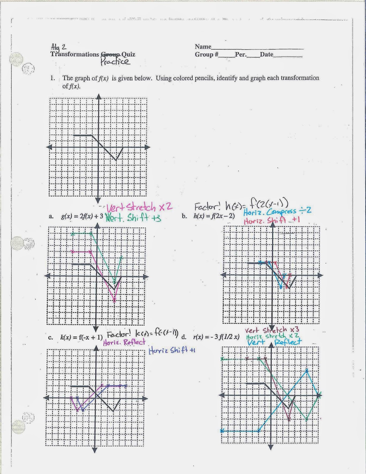 Mr Doran S Algebra 2 5 2 Classwork And Homework