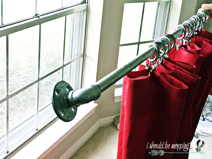 DIY Plumbing Pipe Curtain Rod i should be mopping the floor