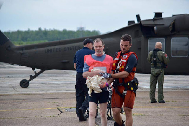 The Coast Guard after flying into Port Arthur to rescue people on their houses during Hurricane Harvey. Look, prayer is important and powerful, but we can do so much more for the victims of disasters than just sitting in our warm homes and praying. Here are some reliable resources and places to donate to make a difference. Be part of the miracle you're praying for!