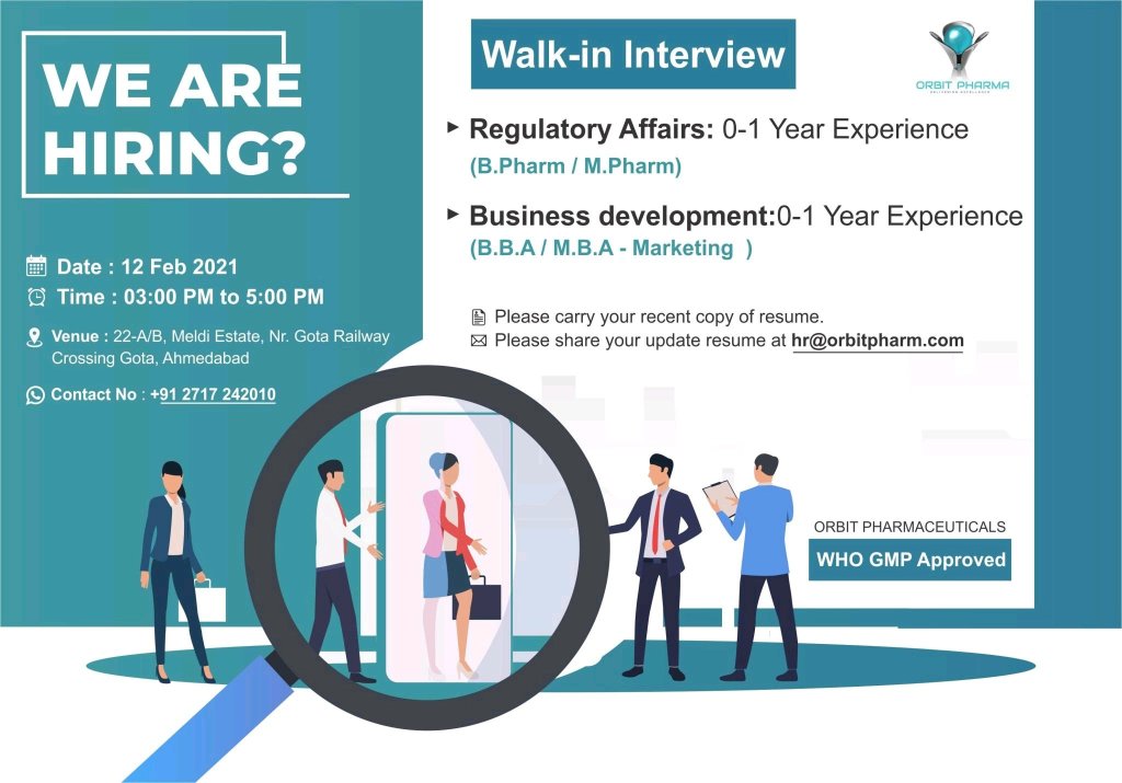 ORBIT PHARMACEUTICALS - Walk-In Interviews for Freshers & Experienced ...