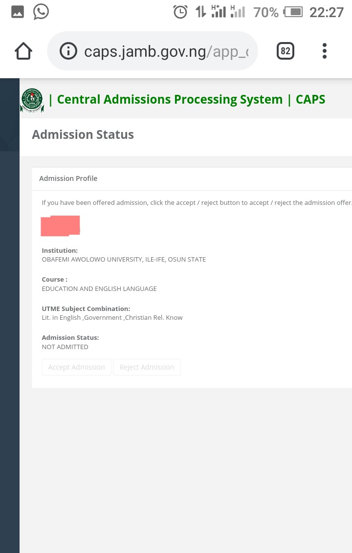 JAMB CAPS TRANSFER APPROVAL PAGE Vital guide for 2019 candidates still