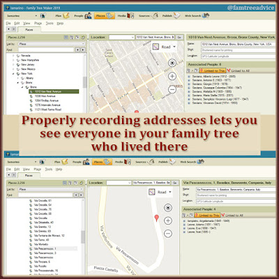 Consistency of place names, down to the street address, offers benefits to your family tree research.