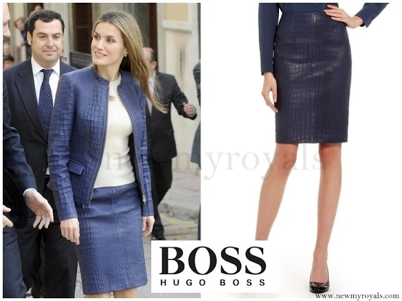 Queen Letizia wore Hugo Boss Skirt