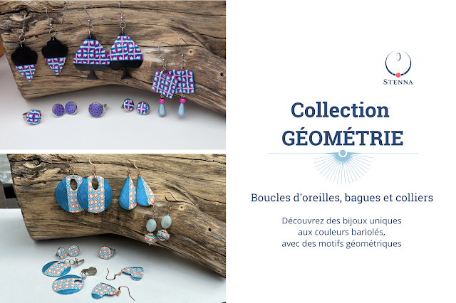 Collection Géométrie : bijoux en pâte polymère Stenna bijoux