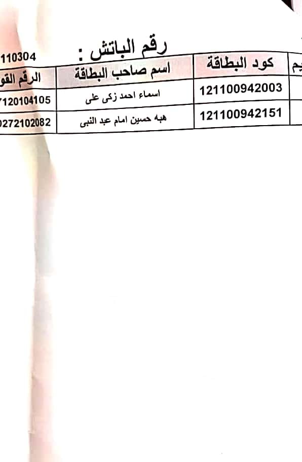 اسماء اصحاب البطاقات الجديدة اسماء اصحاب البطاقات الجديدة
