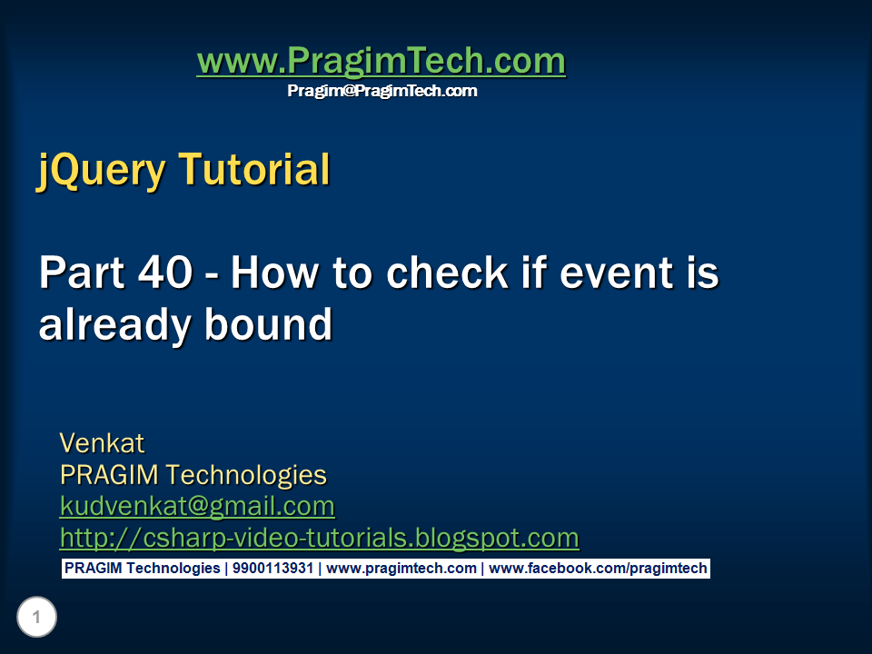 Sql Server And C Video Tutorial JQuery How To Check If Event Is