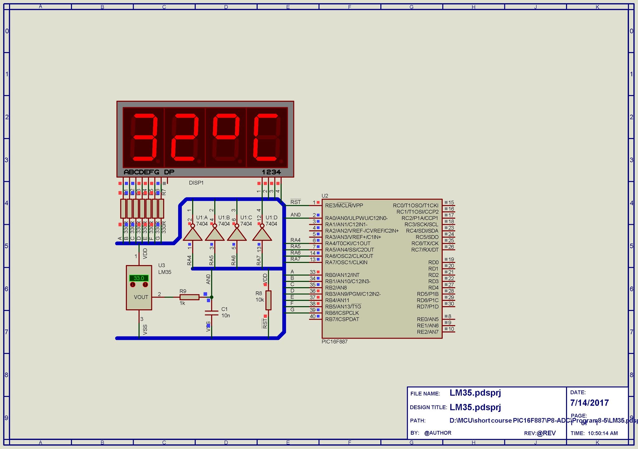And Experiment In Electronics PIC16F887 ADC interfaces to