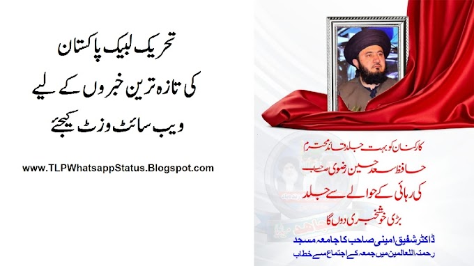 سربراہ تحریک لبیک پاکستان حافظ سعد حسین رضوی کی رہائی کے متعلق معلومات
