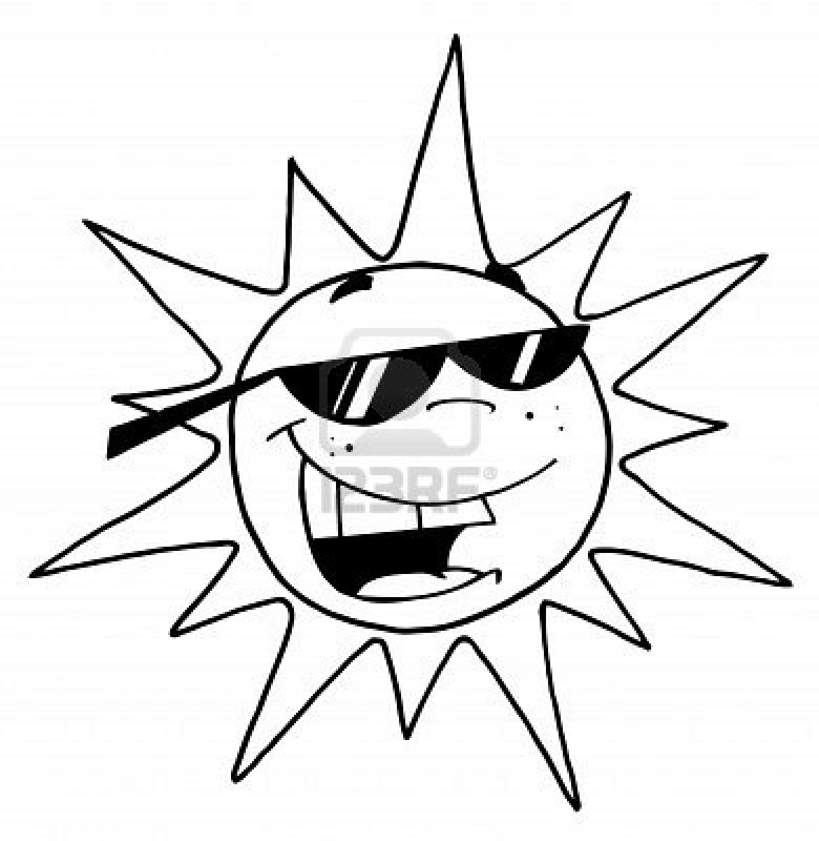 free black and white clipart of sun - photo #14