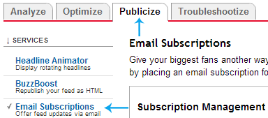 email subscriptions