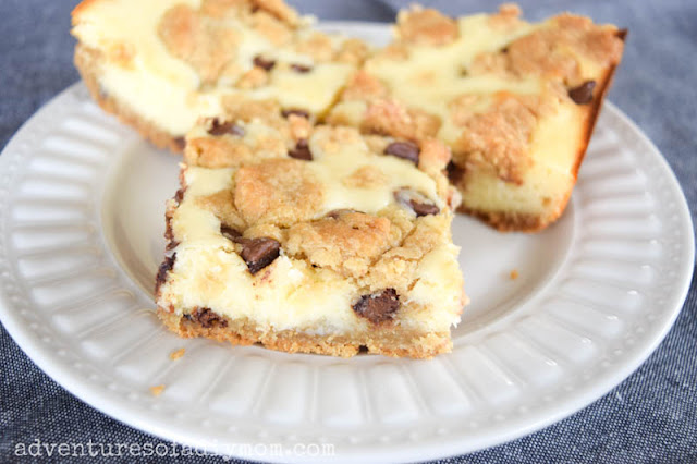 chocolate chip cookie bars with cream cheese filling