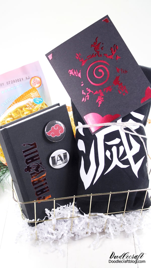 Handmade Gift Basket for Anime Fan Using Cricut