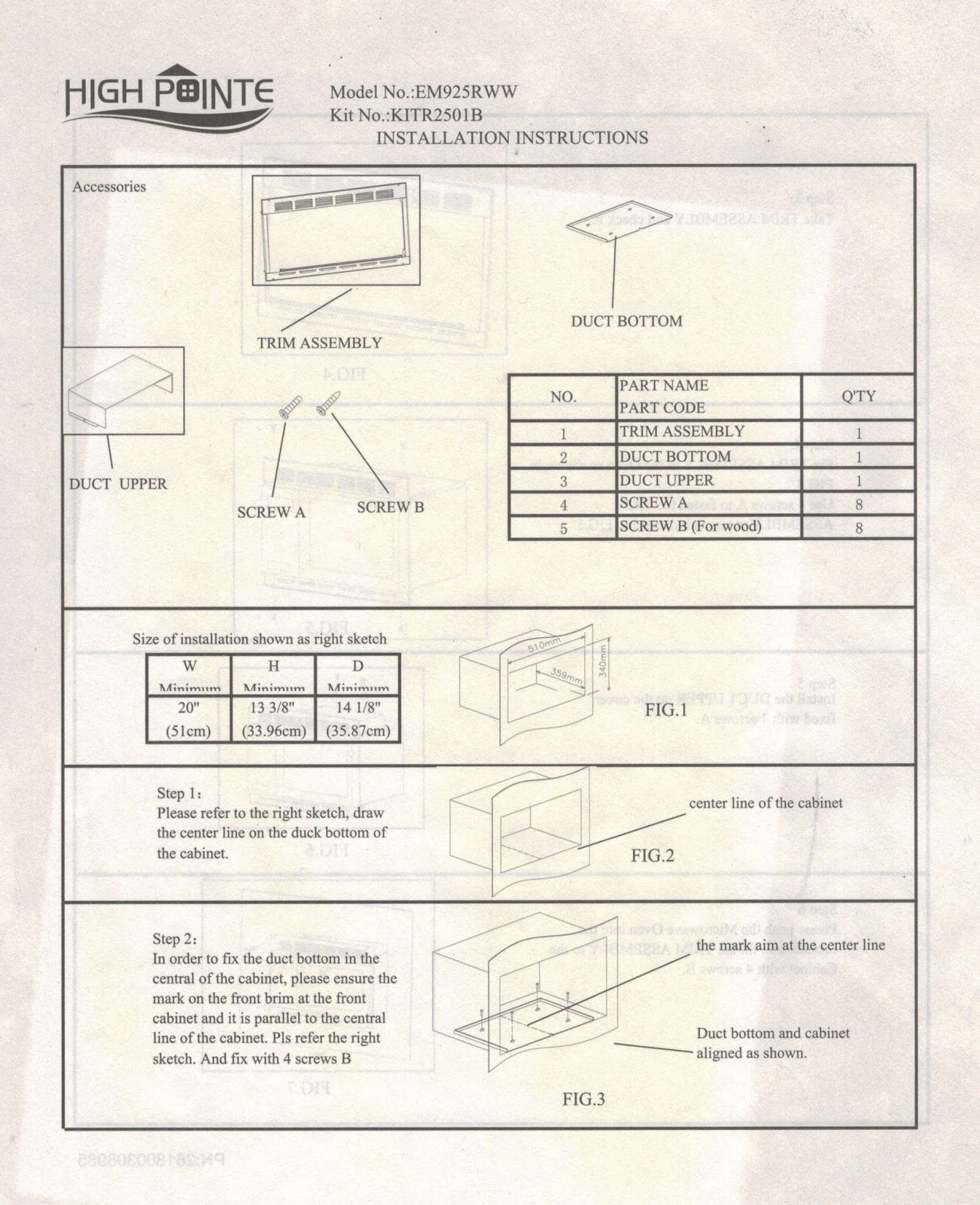 Class A Customs High Pointe RV 120 Volt Microwave 1.0 cu. ft. EM925RWW