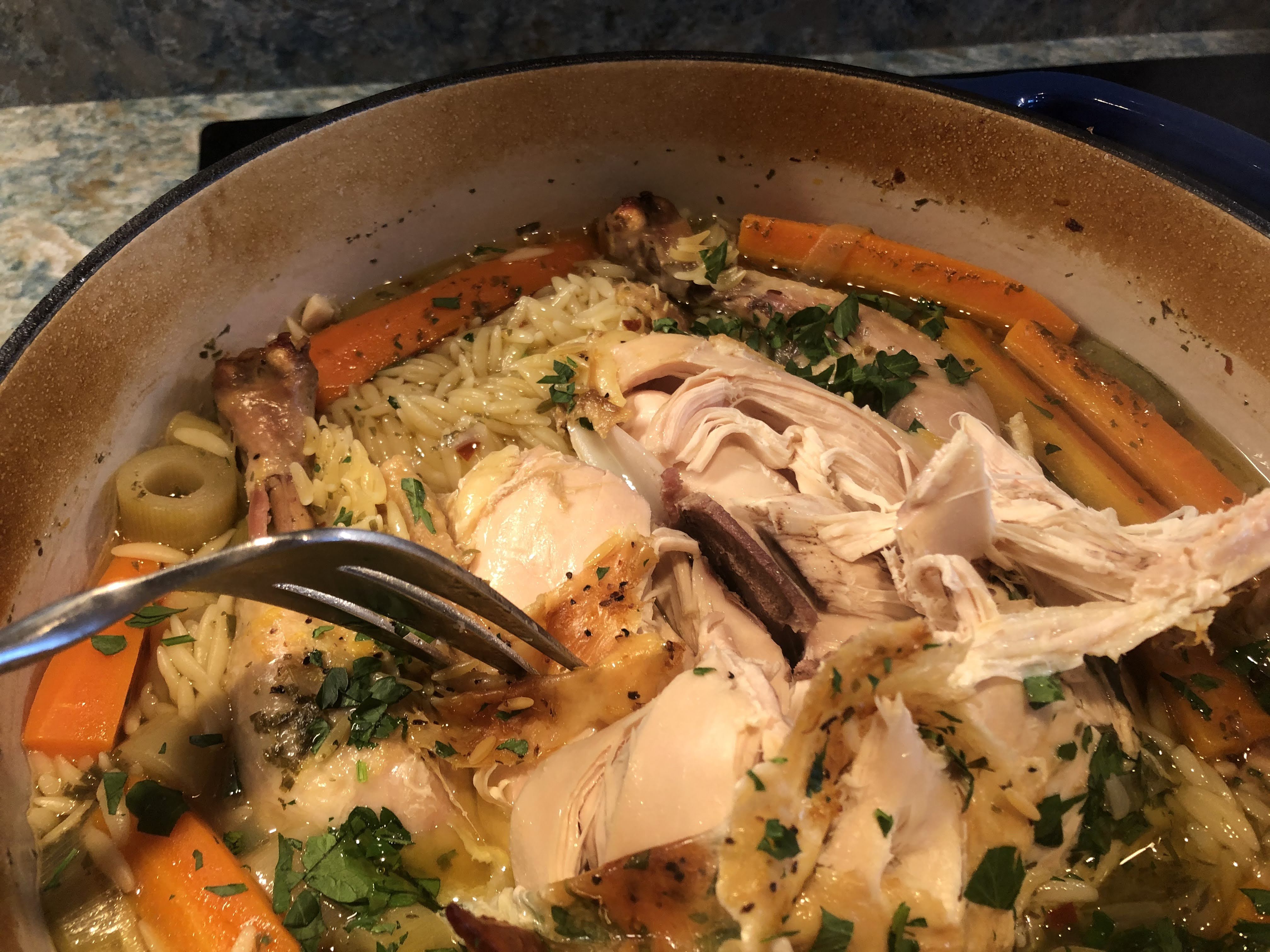 Nigella Lawson's Chicken in a Pot with Lemon and Orzo