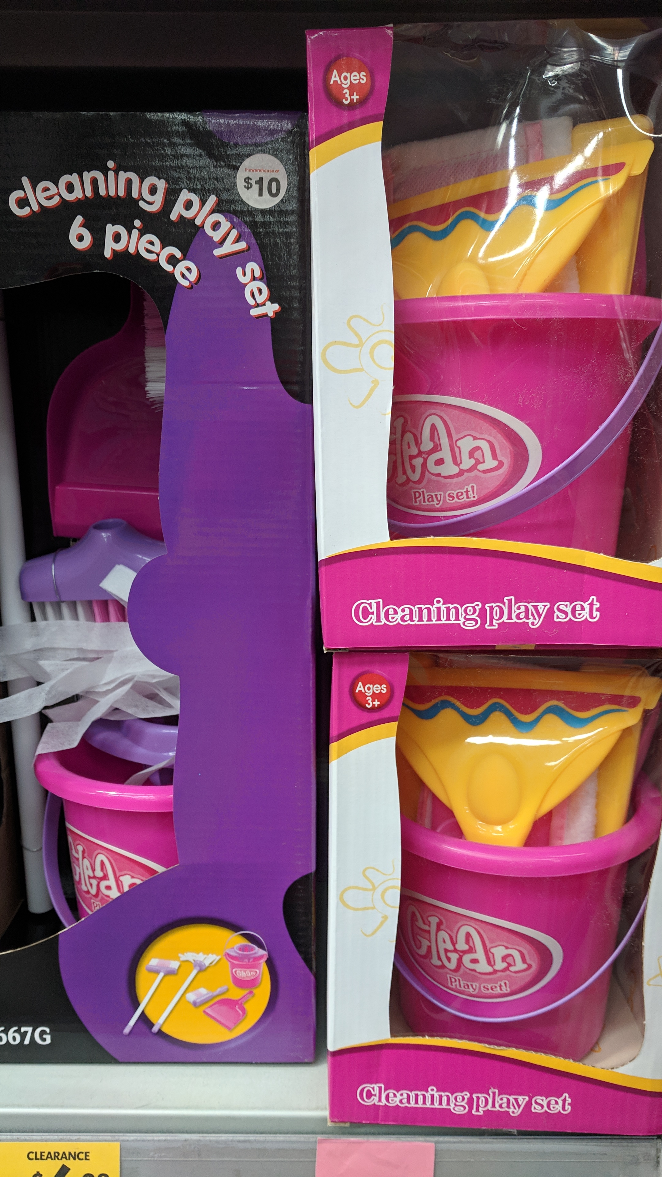 Pink housework cleaning toys