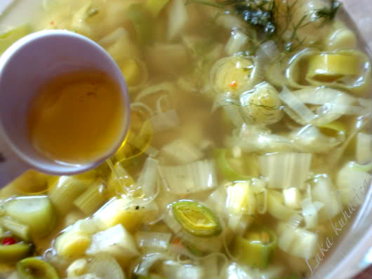 olive oil added to the soup