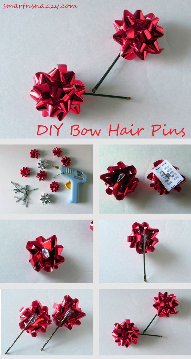 Smart n Snazzy 12 DIYs of Christmas Day 1 DIY Bow Hair Pins