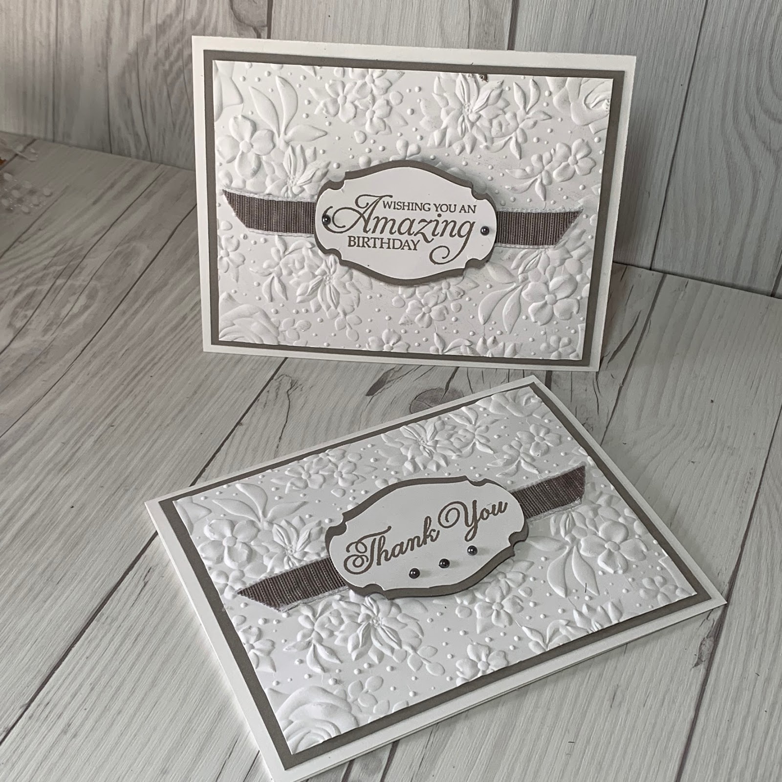 Gray Granite and Country Floral Embossing Folder for fast easy cards