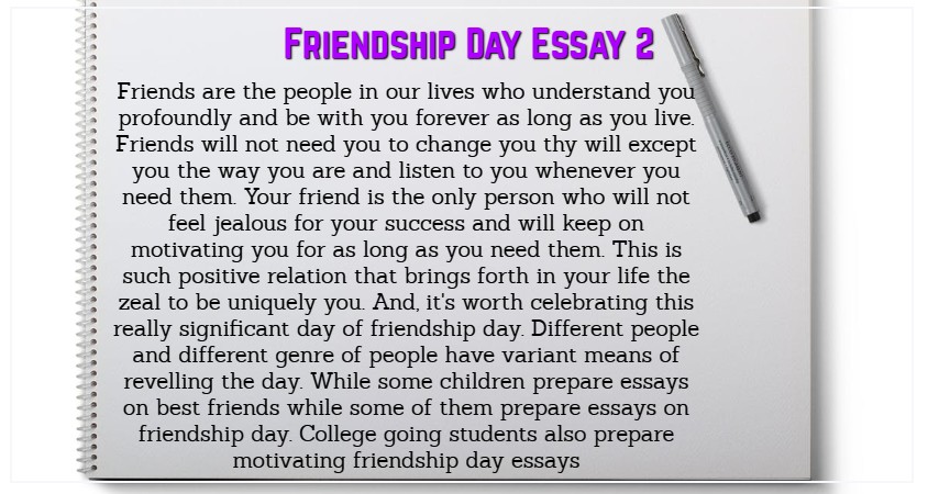 about friendship day essay